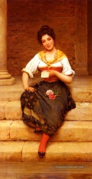  dame Peintre - La lettre d’amour dame Eugène de Blaas